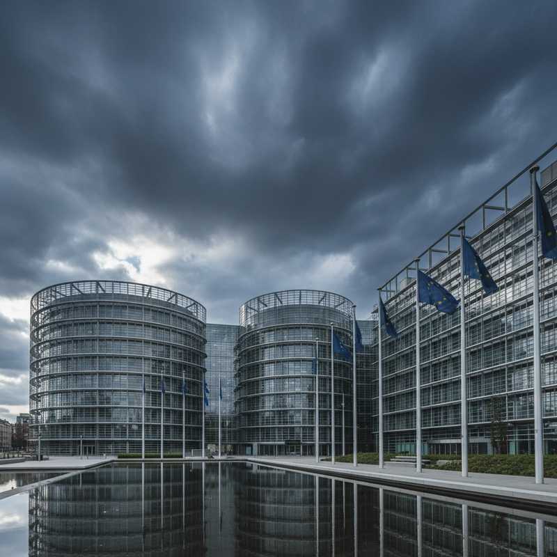 Europees Raadsgebouw in Brussel met EU-vlaggen